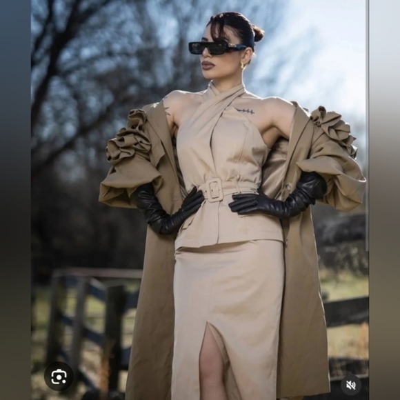 Zara Crossover Midi Dress With Belt - Picture 5 of 9